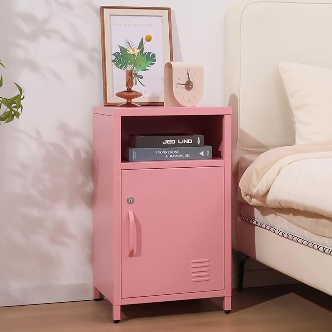 ALBAD Compact Metal Nightstand