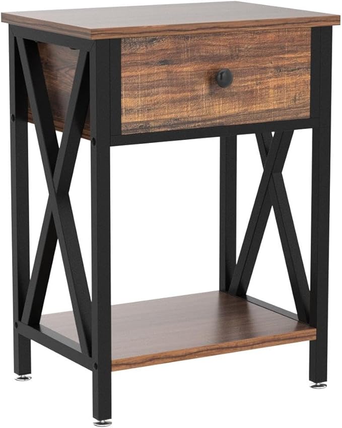 VECELO Nightstands Set of 2, Modern Bedside End Tables, Night Stands