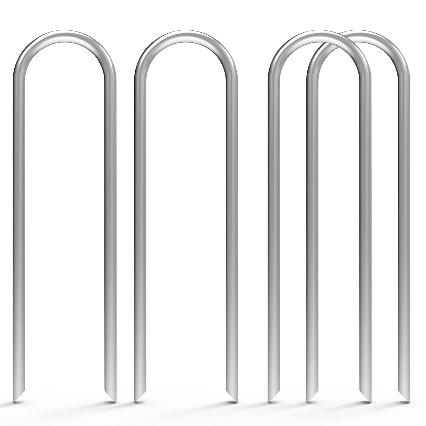 MySit 6 Inch 50 Pack U Shaped Garden Stakes, Heavy Duty 11 Gauge Galvanized Drip Irrigation Stakes Landscape Staples for 1/2" to 1-1/2" Soaker Hose, Weed Barrier, Yard Decorations, Fencing