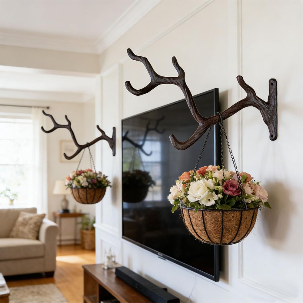 Wlayu Cast Iron Tree Branch Themed Plant Hook
