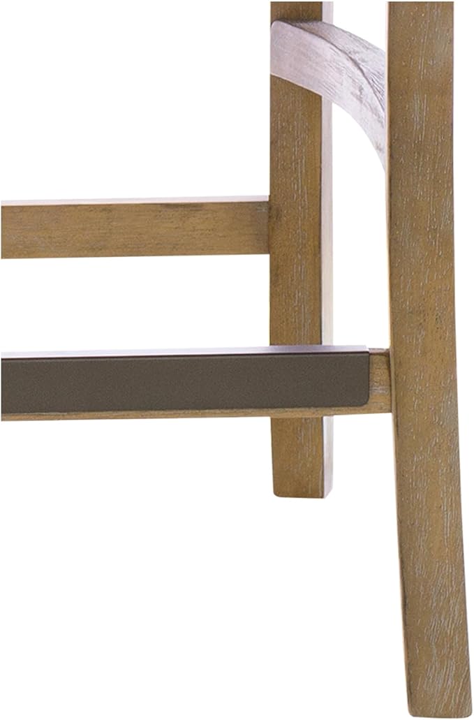 Madison Park Bar Stool with Rattan Back, Wood Counter Height Barstools