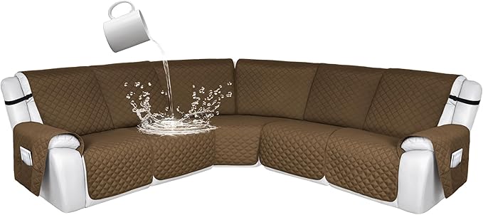 HDCAXKJ 100% Waterproof Reclining Sectional Couch Covers L Shape Recliner Sofa