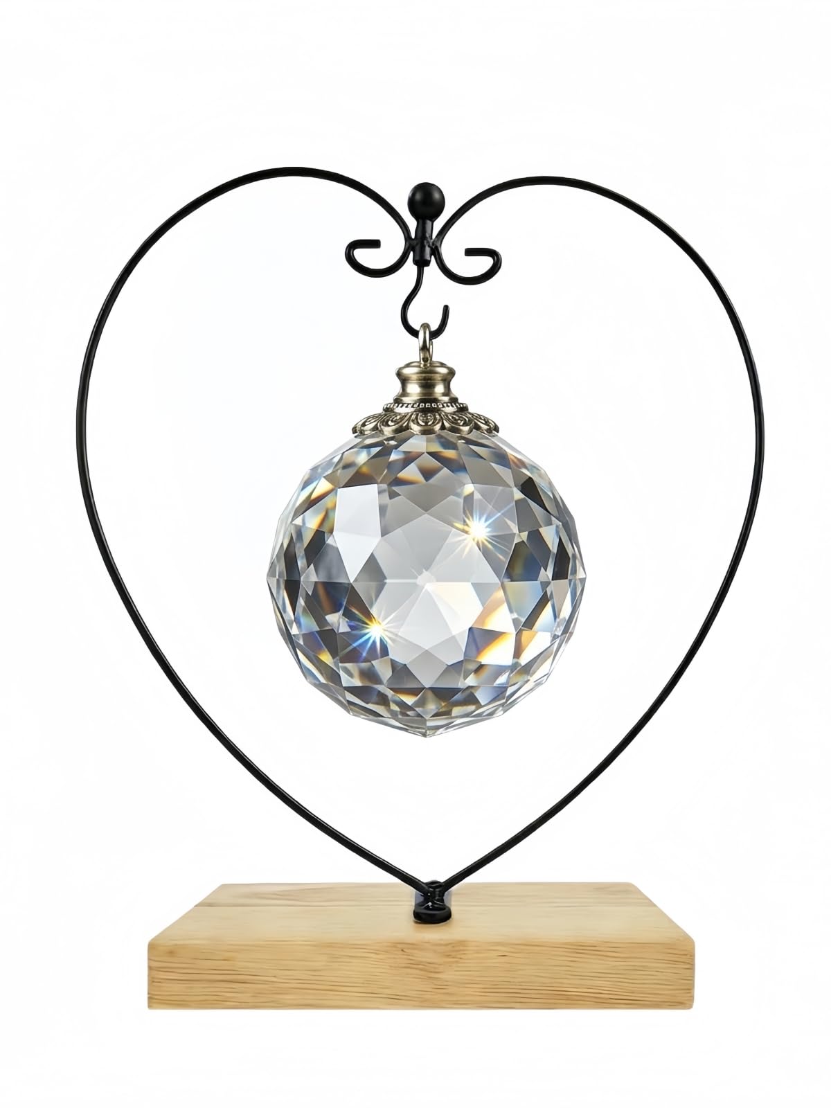 Aylbcz 11" Black Metal Ornament Stand Holder, Sturdy Iron Display Rack for Hanging Air Plant Terrarium Glass Globe Witch Ball, Home Holiday Christmas Decoration