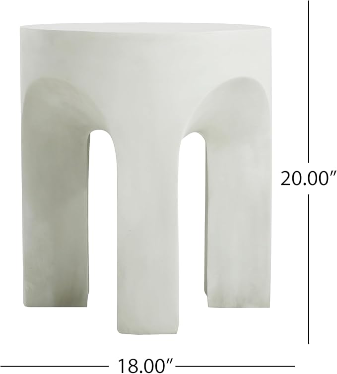 Christopher Knight Home Ottilie Outdoor Side Table, Lightweight Concrete Garden