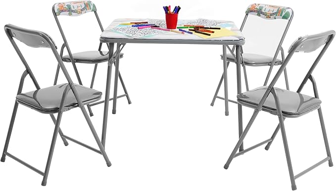 Flash Furniture Mindy Kids 5-Piece Folding Square Table and Chairs Set