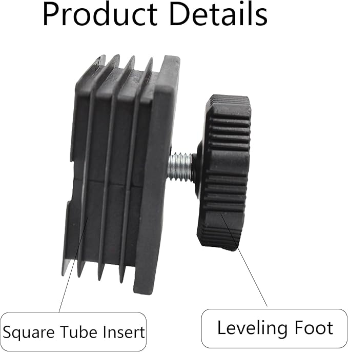 8Pcs Adjustable Leveling Feet 50 x 50mm Square Insert Kit Furniture Glide