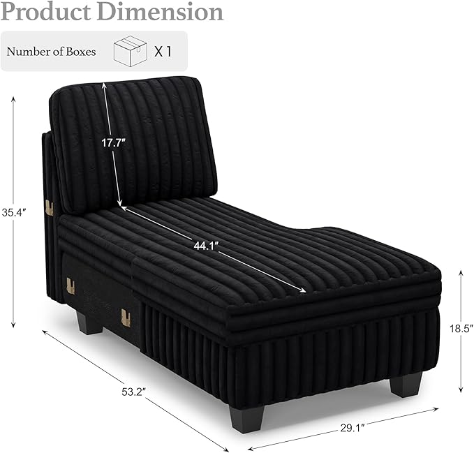 Belffin Modular Sectional Storage Chaise Module