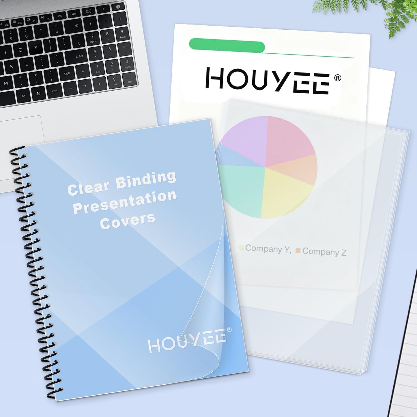 HOUYEE 200 Pack 7 Mil PVC Binding Presentation Covers, Clear Report Covers for Binding,8-1/2 x 11 Inches, Letter Size