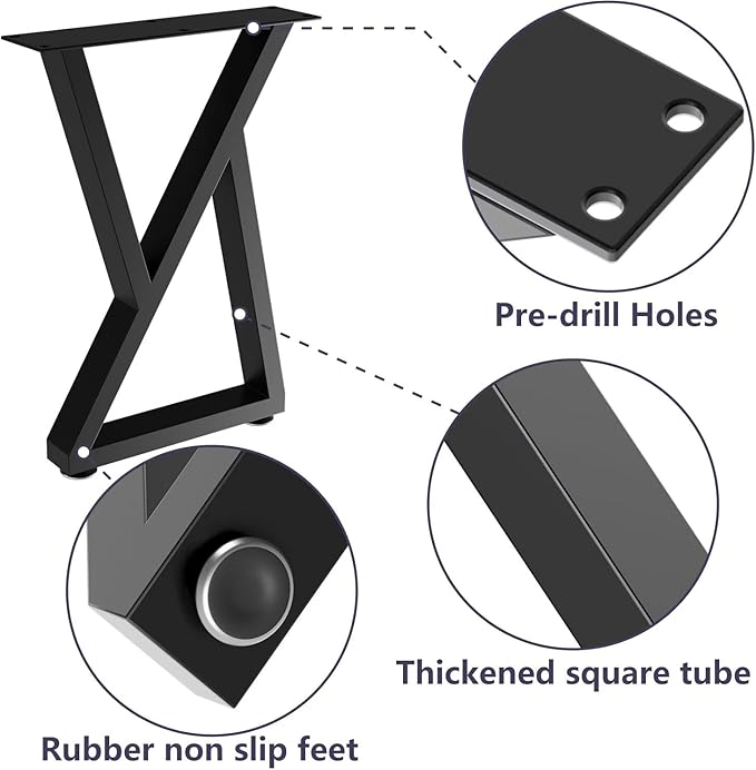 Table Legs 16 Inches, Triangle Type Glossy Bench Legs, DIY Coffee Table Legs