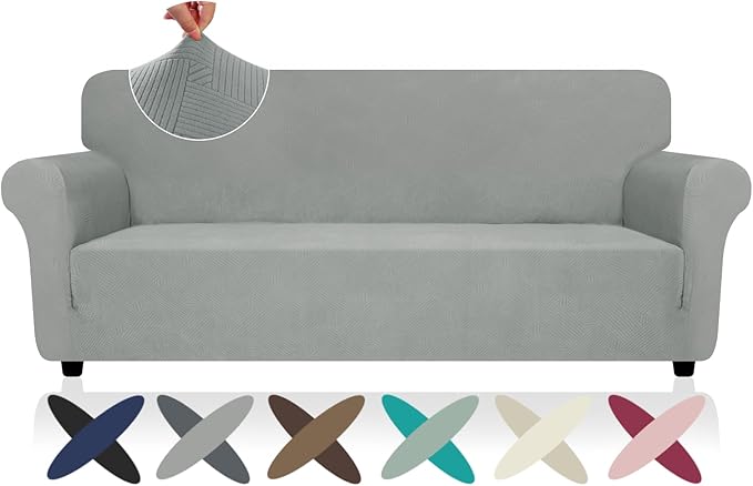 ZNSAYOTX Super Stretch Sofa Cover, New Striped Sofa Covers Fitted Slipcovers