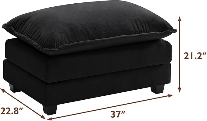 Ihanherry Ottoman for Modular Sectional Cloud Couch, Chenille Deep Seat Sofa