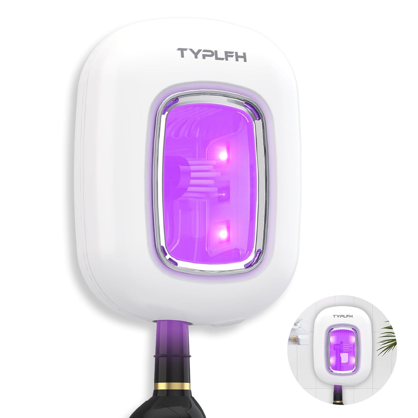 Toothbrush Sanitizer and Holder, TYPLFH Wall Mounted Toothbrush Covers Holders for Bathrooms, Rechargeable Toothbrush Travel Cleaner Case for Electric & Any Toothbrushes