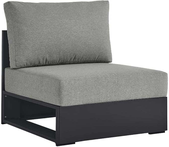 Modway Tahoe Aluminum Armless Patio Gray Modular Weather-Resistant