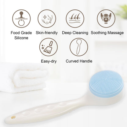 2 Pack Silicone Face Scrubber Exfoliating Brush, Manual Handheld Facial Cleansing Brush Blackhead Scrubber, Soft Bristles Waterproof for Face Skincare (Round-Pink)