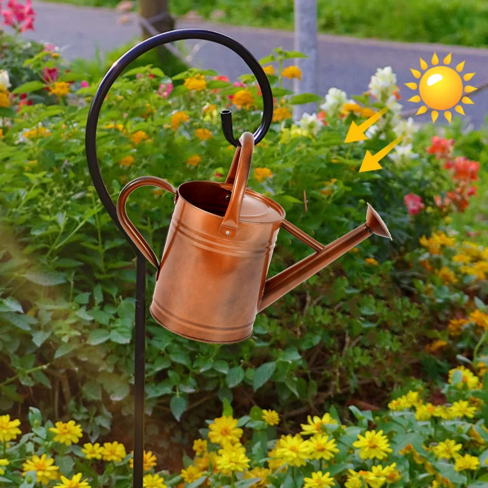 SunnyTong Metal Watering Can for Outdoor and Indoor Plants, Watering Can Decor, 1 Gallon (1 Gallon Copper)