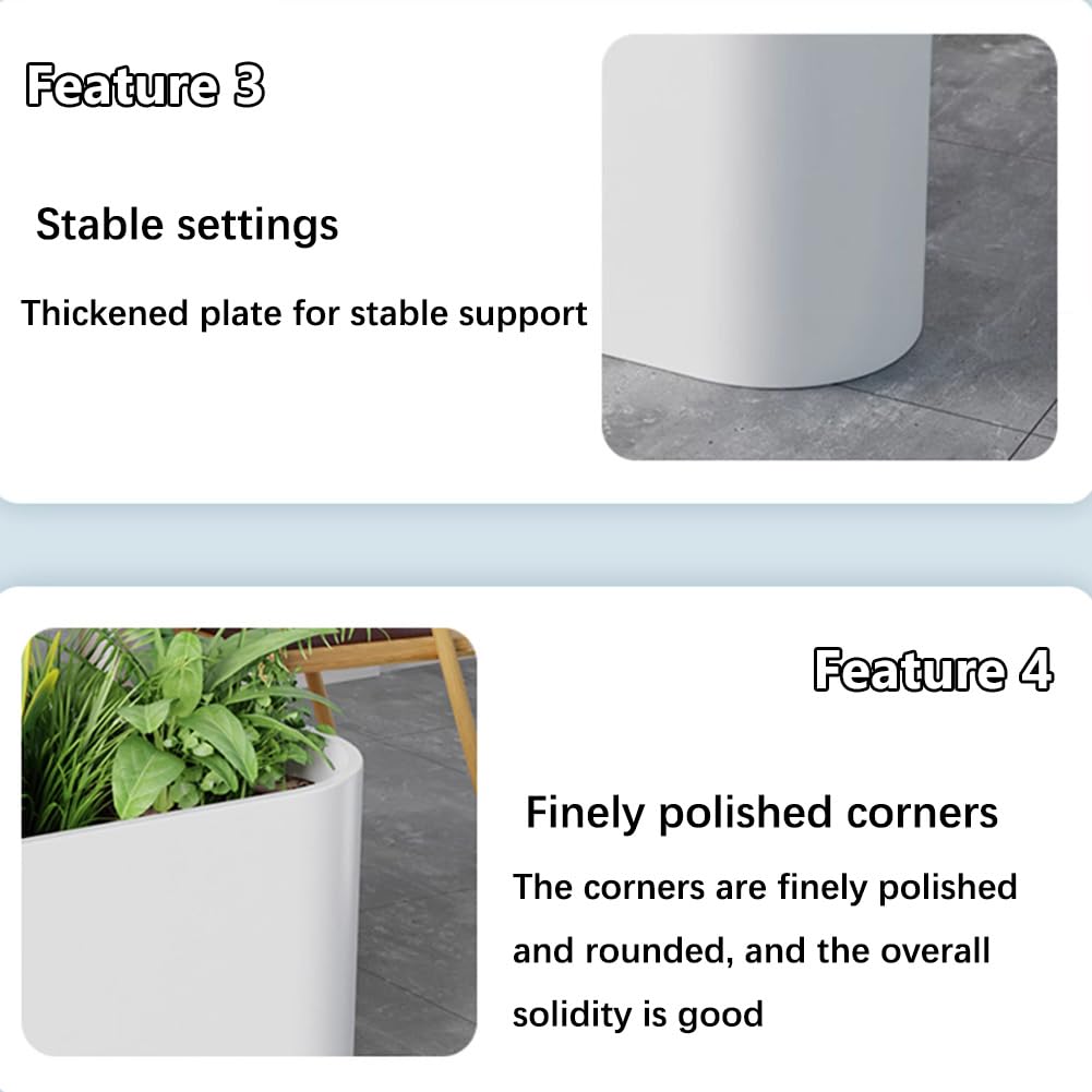 Sions Freestanding Planter Garden Beds, Outdoor Galvanized Planter Raised Garden Boxes, Raised Vegetable Gardens and Balcony Plant Tray Planting Beds,White 60cm*30cm*70cm