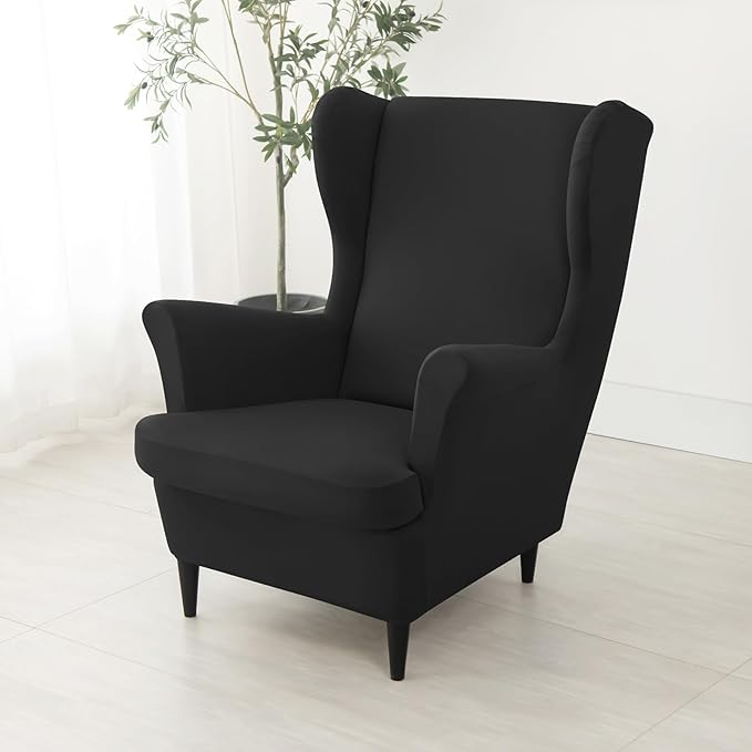 HAOYONG Wing Chair Slipcovers Waterproof Spandex Wingback Chair Covers 2 Pieces