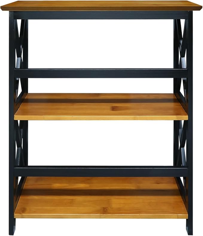 Casual Home Shelf Bookcase Antique Walnut/Black