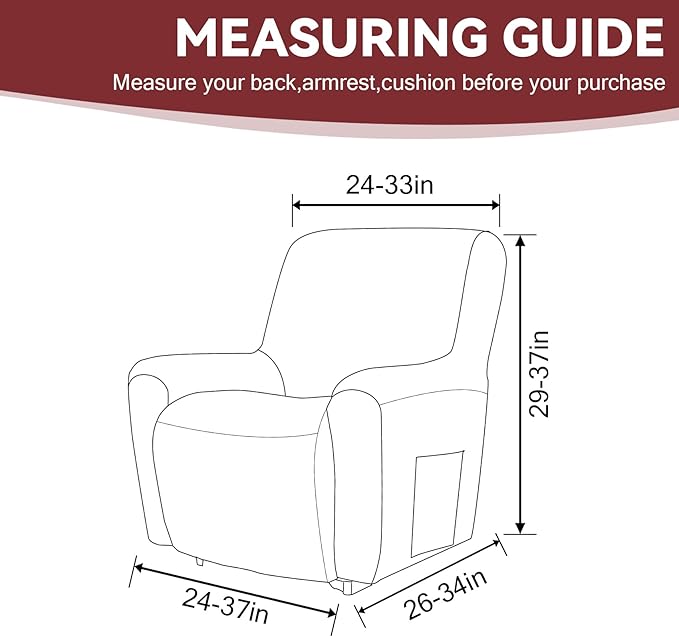 Cupuamon Recliner Chair Covers, Lazy Boy Recliner Covers Stretch Reclining