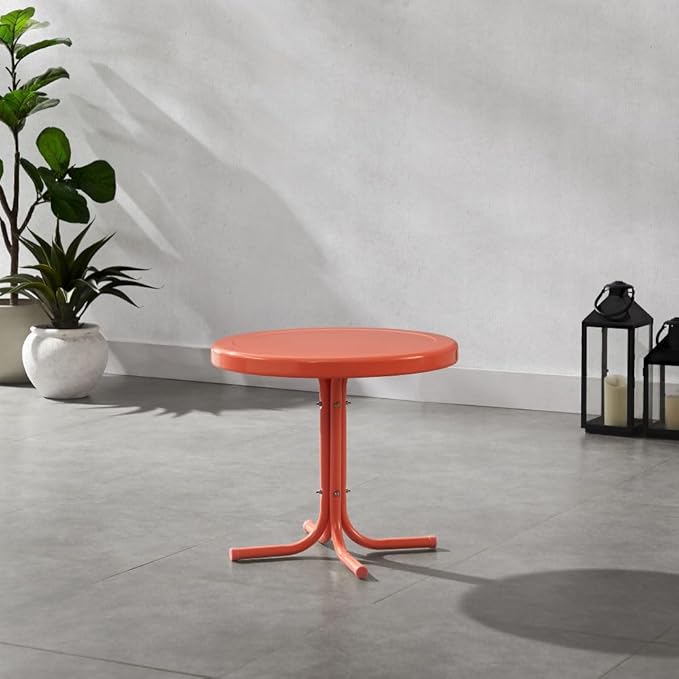 Crosley Furniture Griffith Weather Resistant Retro Metal Outdoor Side Table