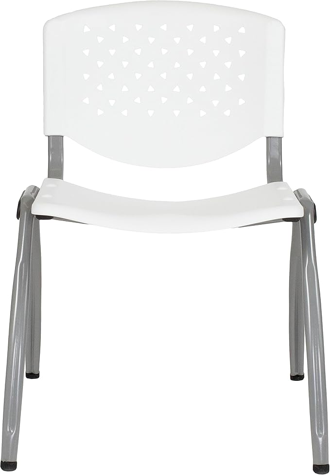 Flash Furniture HERCULES -5 Pack 880 lb. Capacity White Plastic Stack Chair |