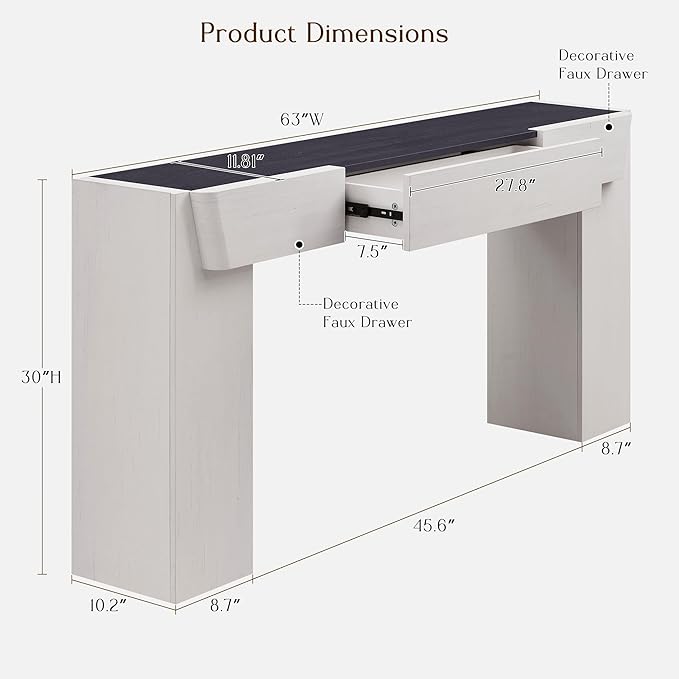 JXQTLINGMU 63" Long Wood Console Table