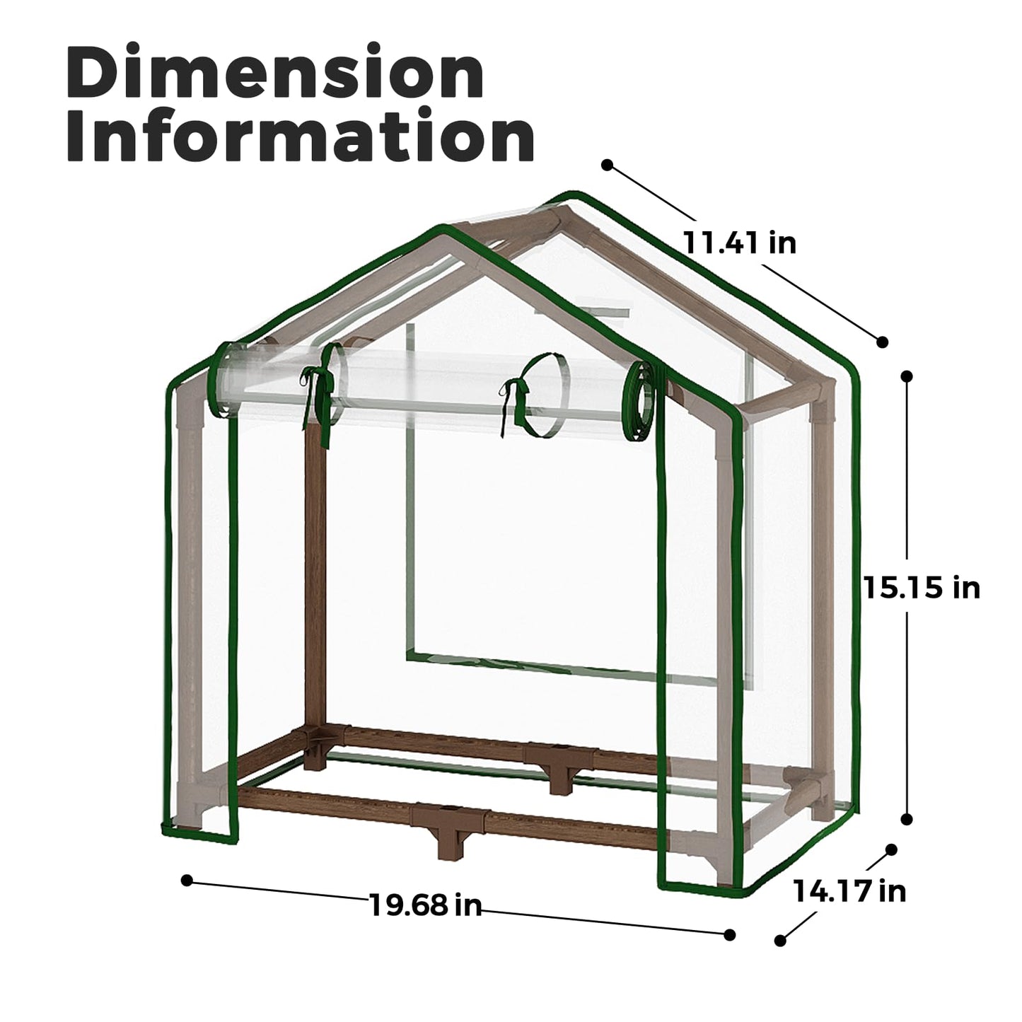 Leaf&Lull Mini Greenhouse Indoor Desktop with Zippered Doors & Roll-up Windows Elevated Bottom Portable Plant Hot House with Durable PE Cover Ventilation Window for Seed Starting&Plant Growth