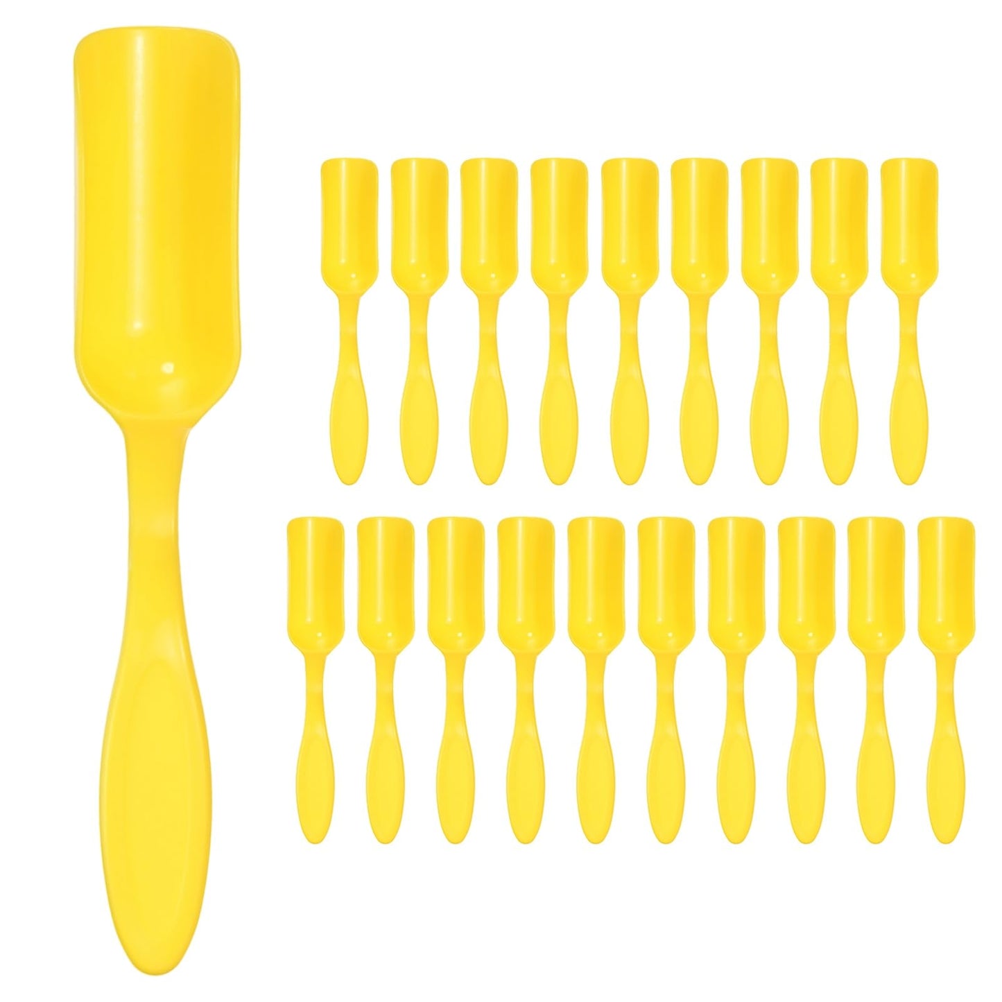 M METERXITY 20-Pack Mini Gardening Shovel Spoons, Plastic Garden Soil Scoops for Cultivation Digging Transplanting/Flower Planting/Plant Succulent, Colorful Small Gardening Tools [Yellow]