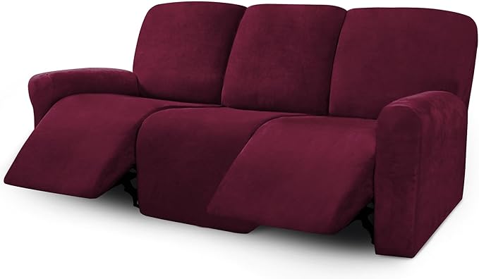 ULTICOR Velvet 8-Pieces Recliner Sofa Covers Stretch Reclining Couch Covers