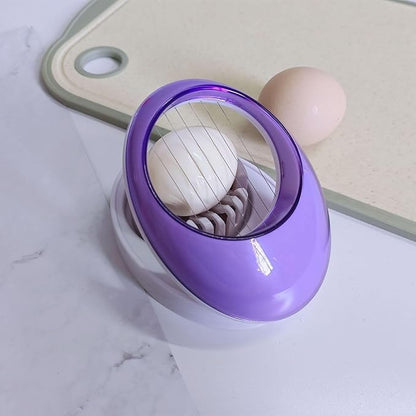 Egg Slicer for Hard Boiled Eggs,Easy to Cut Egg into Slices, Wedge and Dices, Sturdy ABS Body with Stainless Steel Wires,Non-slip Feet,Dishwasher Safe, BPA Free (Blue)