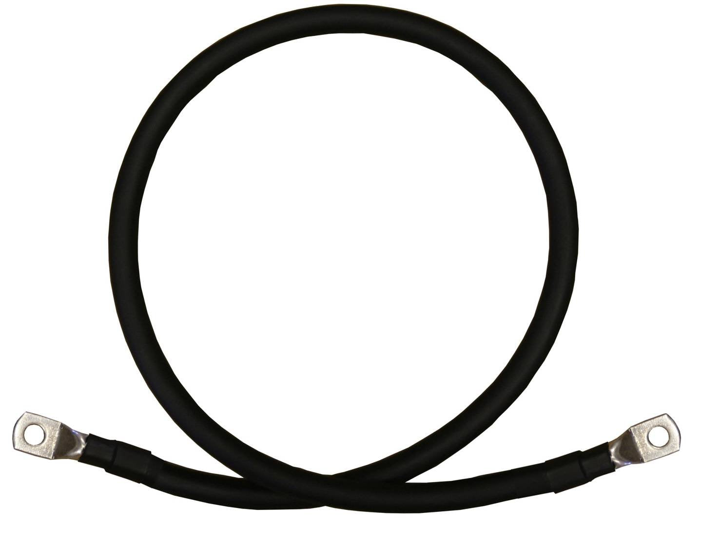 WindyNation 2 AWG 2 Gauge Single Black 18 inches w/3/8 Lugs Pure Copper PowerFlex Battery Inverter Cables for Solar, RV, Auto, Marine Car, Boat