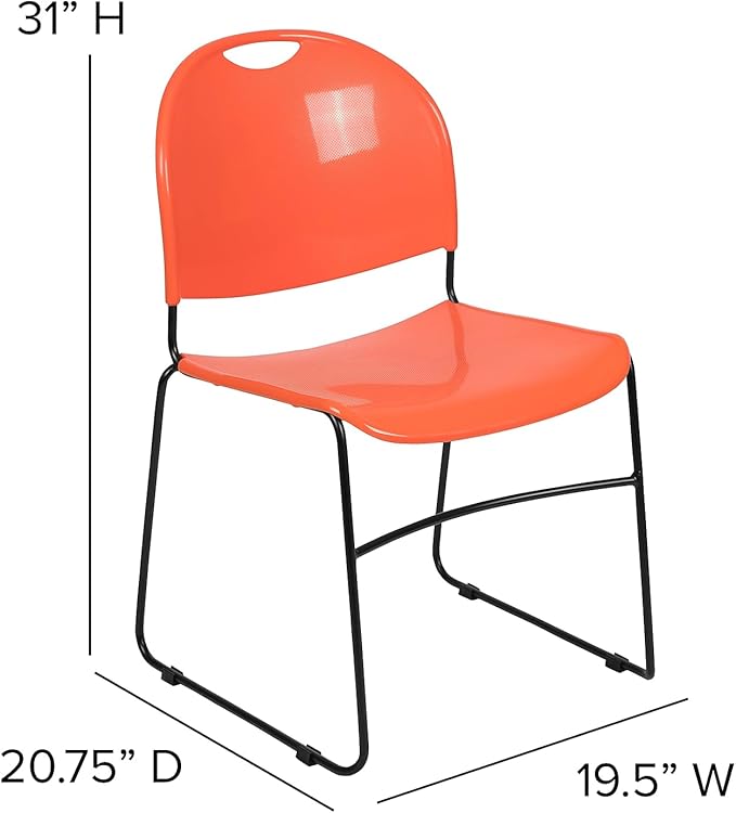 Flash Furniture HERCULES Series 5 Pack 880 lb. Capacity Orange Ultra-Compact