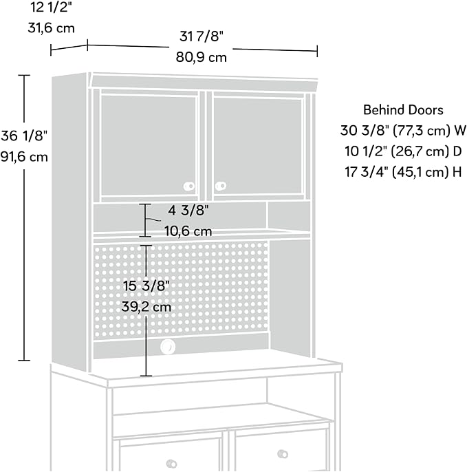 Sauder Craft Pro Series Hutch, Mystic Oak Finish