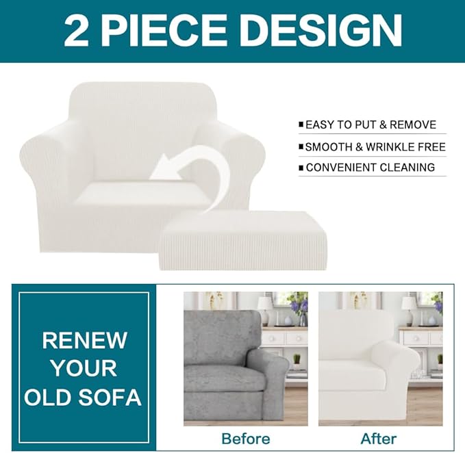 Turquoize 2 Piece Chair Covers Armchair Slipcovers