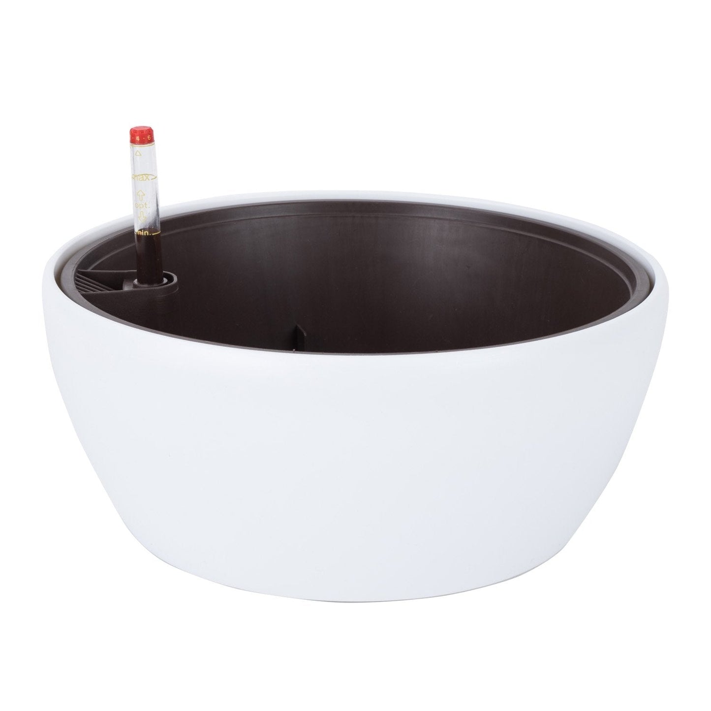 Vencer 11 Inch Plastic Round Self Watering Planter,Water Indicator,Modern Decorative Planter Pot for All House Plants Flowers, Herbs, Vegetables, Tropical,White,VF-048