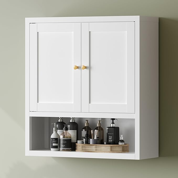 YAUWOH Metal Bathroom Storage Cabinet, Metal Storage Cabinet