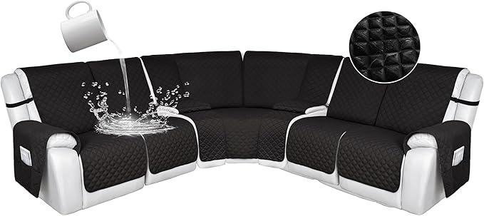 HDCAXKJ 100% Waterproof Reclining Sectional Couch Covers L Shape Recliner Sofa