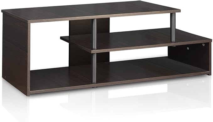 Furinno Econ Low Rise TV Stand, Espresso/Black