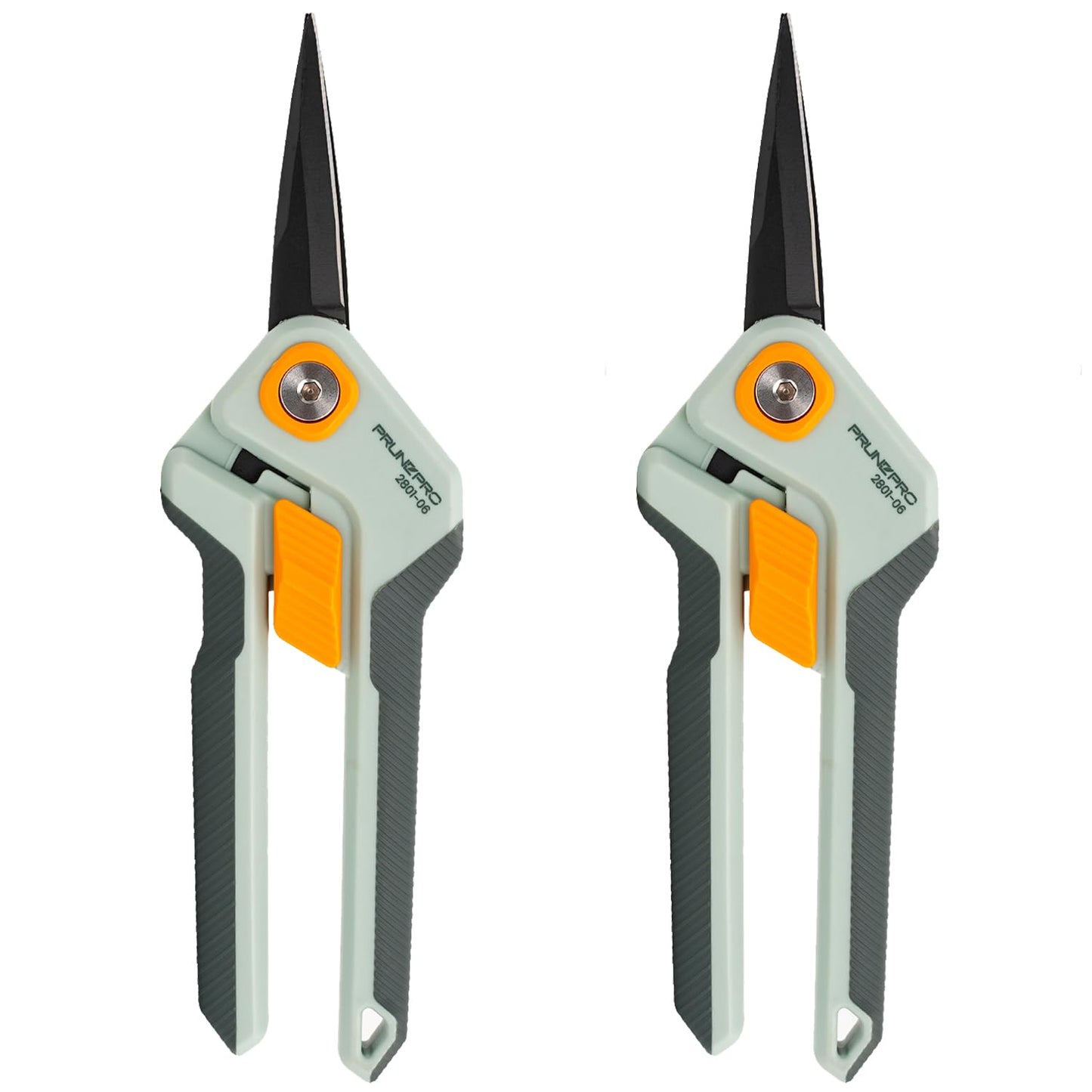 PrunePro Garden Scissors Pruning Shears Sharp Stainless Steel Non-Stick Teflon Coating Blade for Precise Cuts Garden Snip Bonsai Clippers for Plants Rose Flower 2 Pack