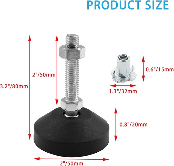 Luomorgo 4 Pcs M12 Leveling Feet
