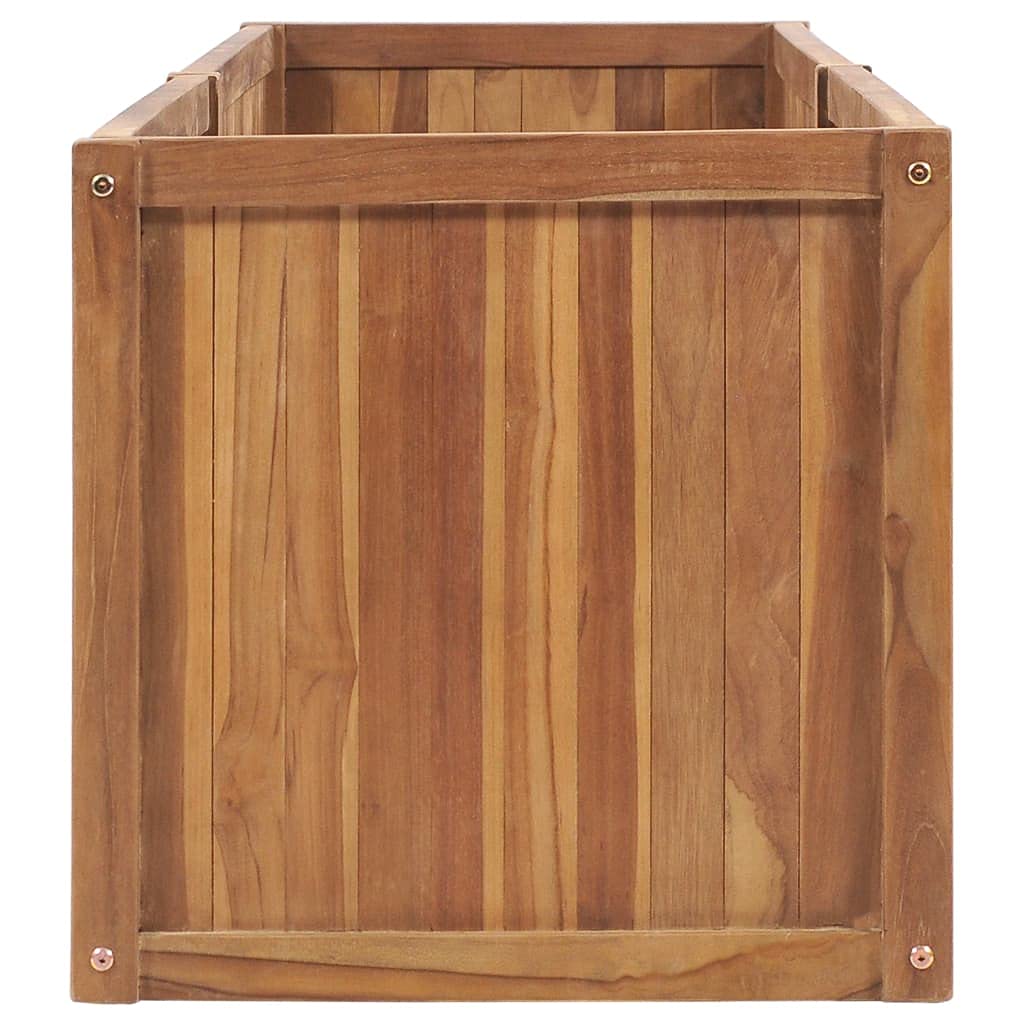 YNGBHFNOP Large Outdoor Raised Garden Bed Planter Box, Natural Solid Teak Wood Rectangular Flower Box for Patio Balcony Terrace, Durable Elevated Planter for Vegetables Herbs Plants, Easy Assembly