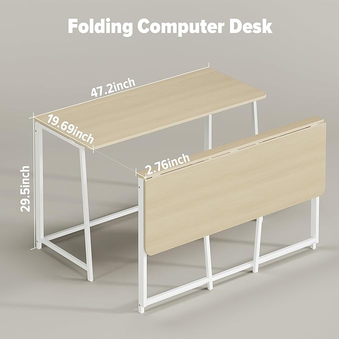 WOHOMO Folding Desk, Small Foldable Desk 47.2"