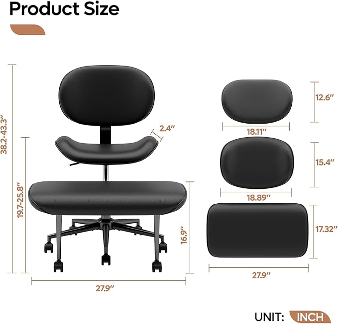 Pinmoco Upgraded Cross Legged Office Chair