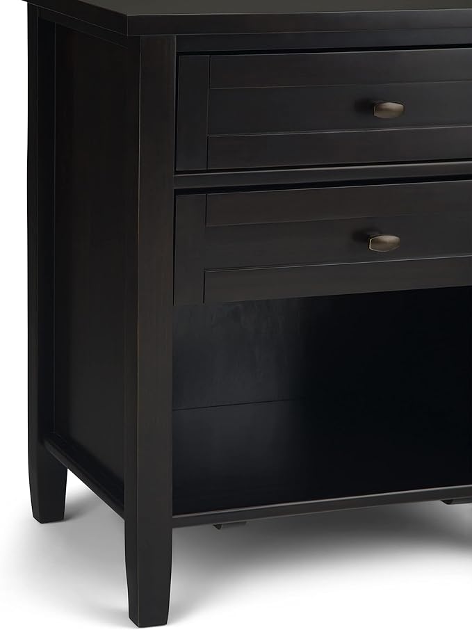 SIMPLIHOME Warm Shaker Solid Wood 24 inch Wide Transitional-Style Bedside