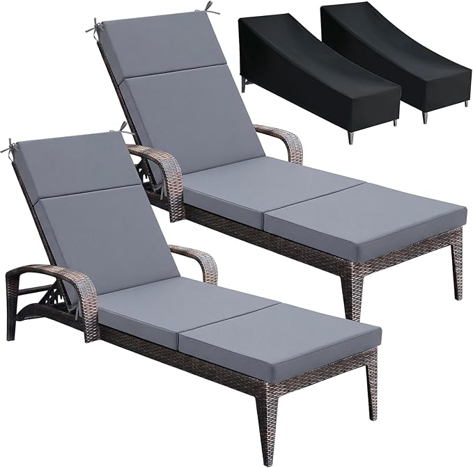 Patelai 2 Set Outdoor Chaise Lounge Cushions