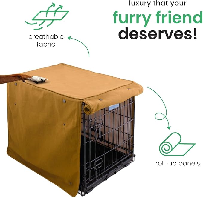 Molly Mutt Fast Car Dog Crate Cover, GOTS-Certified 100% Organic Cotton Canvas Cover for Dog or Puppy Kennel and Cage, Washable, Free of Harmful Chemicals, Huge, Fits 36"x23"x25" Crate