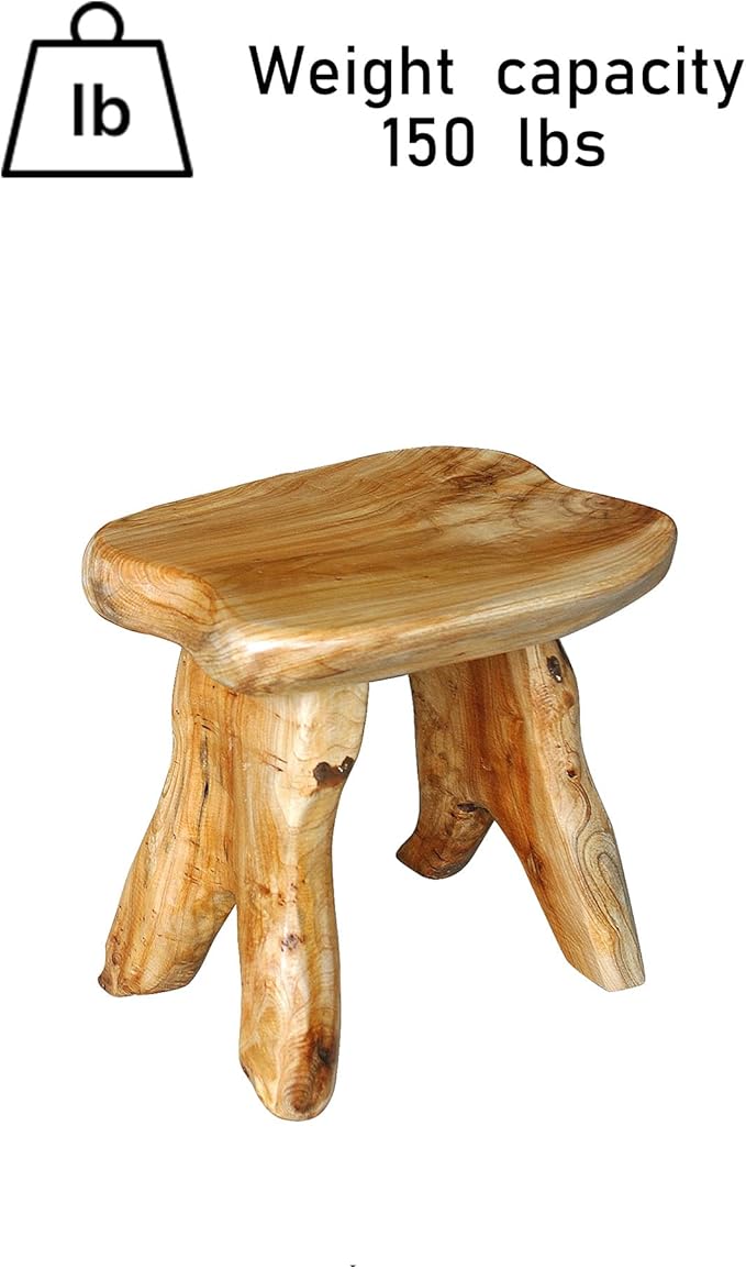 Greenage Cedar Roots Wooden Stool Naturally Shape 10" x 13.5" x 12.2" H Wood