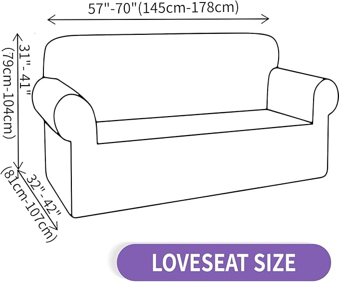 ZNSAYOTX Super Stretch Loveseat Covers, New Striped Love Seat Slipcover