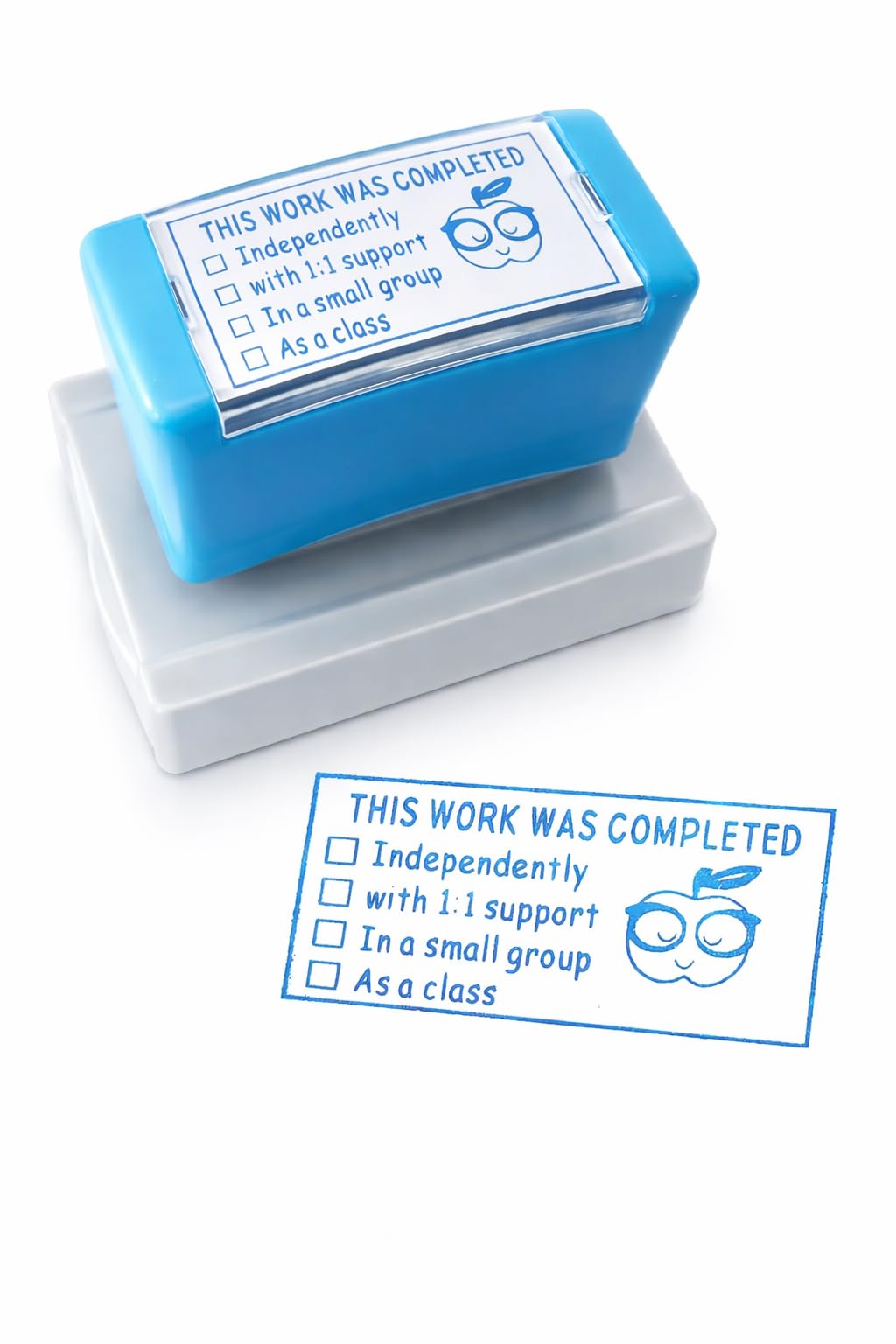 Special Accommodations Self Inking Stamp for Teachers SPED Modifications Rubber Teacher Stamp First Day of School Back to School Teacher Must Haves Dormitory Supplies This Work was Completed (Blue)