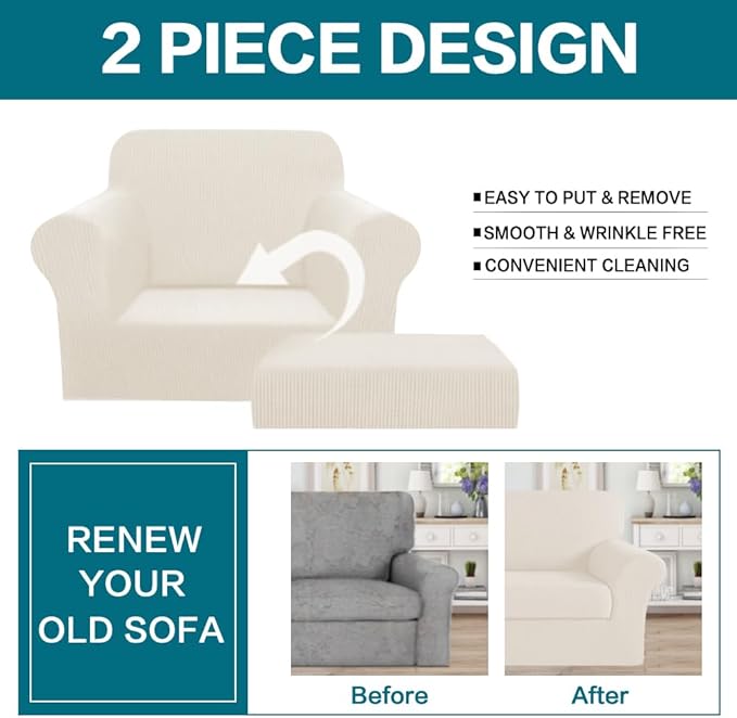 Turquoize 2 Piece Chair Covers Armchair Slipcovers